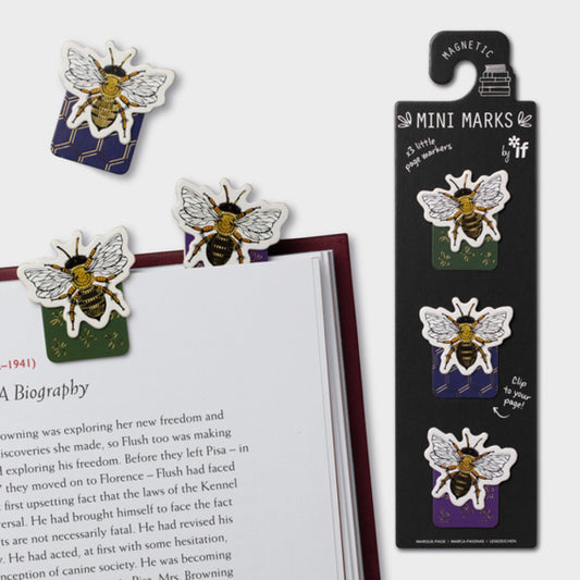 Bees Set Of 3 Mini Magnetic Bookmark