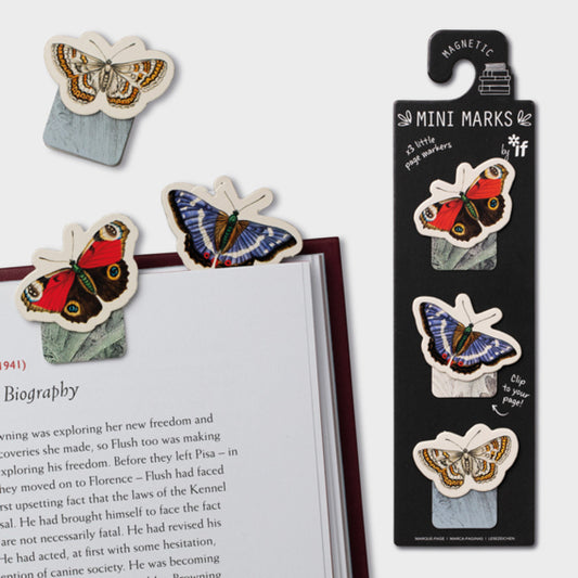 Butterflies Set Of 3 Mini Magnetic Bookmark