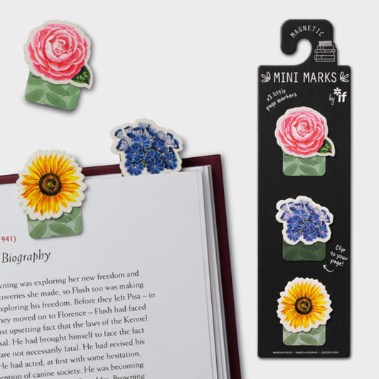 Flowers Set Of 3 Mini Magnetic Bookmark