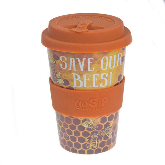 Save Our Bees Reusable Rice Husk Travel Mug