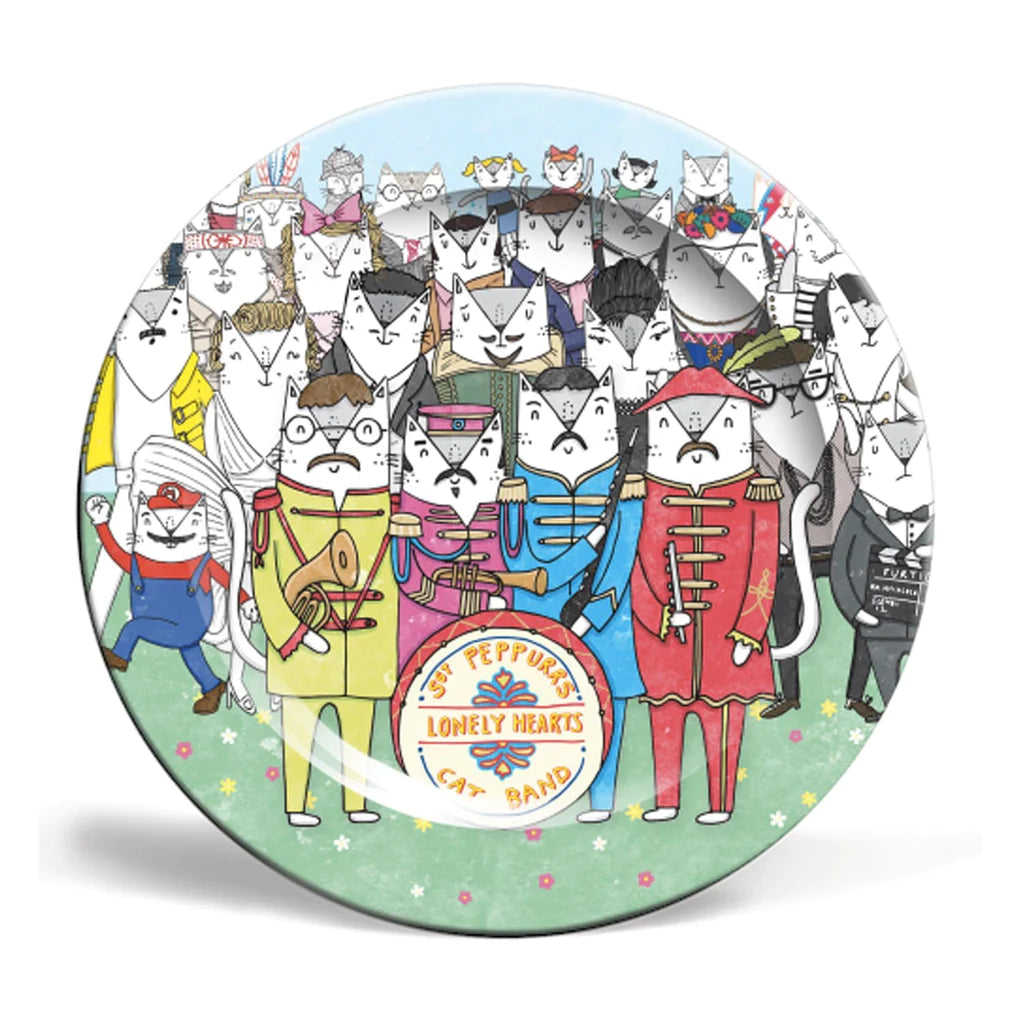 Beatles themed cat trinket plate