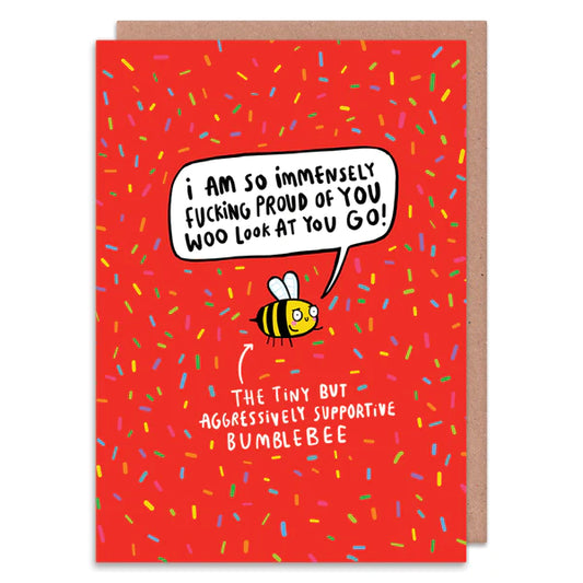 Tiny Supportive Bumblebee Greeting Card