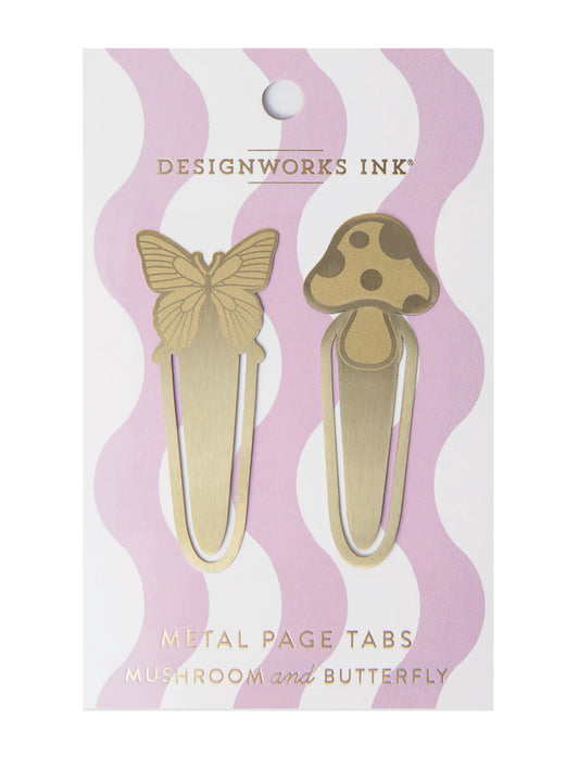 Mushroom and Butterfly Metal Page Tab Bookmarks