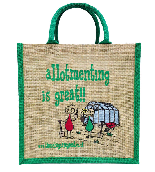 Allotmenting Is Great Jute Eco Friendly Shopping Bag 