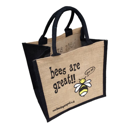 Bees Are Great eco friendly jute shopping bag