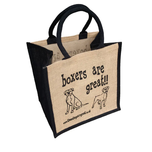 Boxers Are Great eco friendly jute shopping bag