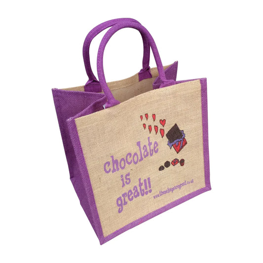 Chocolate Is Great Jute Eco Friendly Shopping Bag