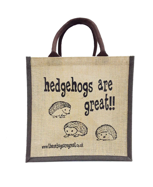 Hedgehogs are Great Jute Eco Friendly Shopping Bag