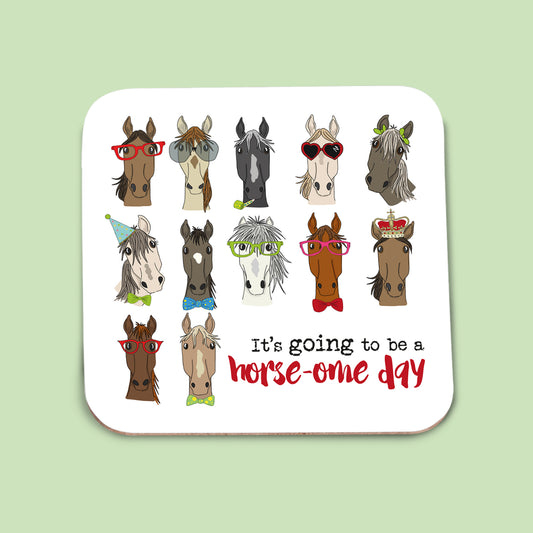 Horse-ome Day Pun Coaster