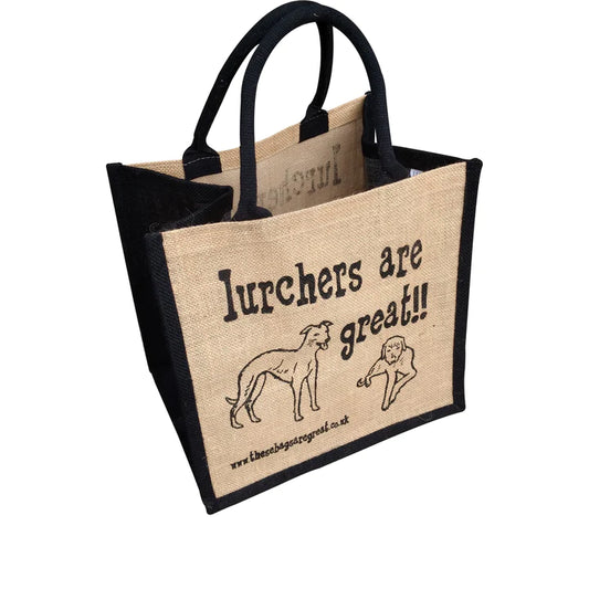 lurchers are Great Ethical Jute Shopping Bag