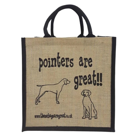 Pointers are Great Ethical Jute Shopping Bag