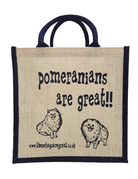 Pomeranians are Great Ethical Jute Shopping Bag