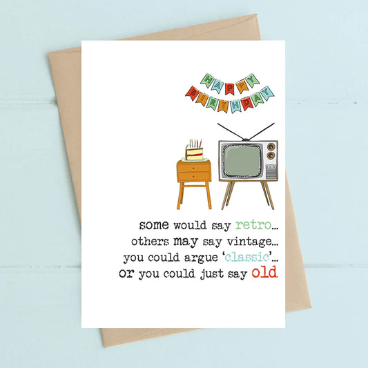 Retro, Classic or Old Birthday Card