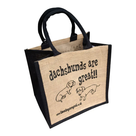 Smooth Haired Dachshunds are Great Ethical Jute Shopping Bag