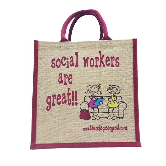 Social Workers are Great Jute Eco Friendly Shopping Bag