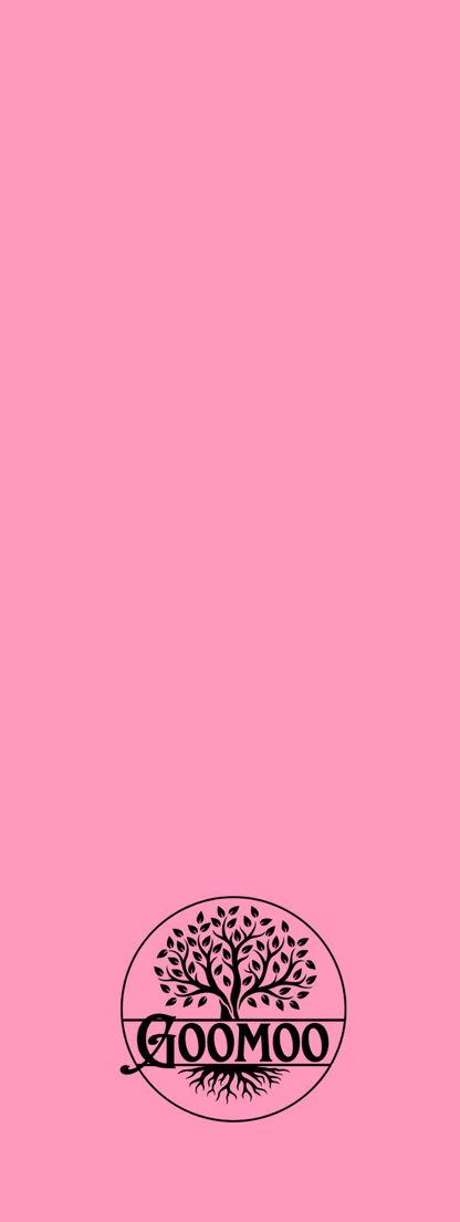 A bookmark with the words Allow Yourself The Time To Build Your Life Your Way. This affirmation bookmark is primarily pink with an asian inspired temple over a lake with a row boat on it. 

This is the digital image of the back of the book mark. 