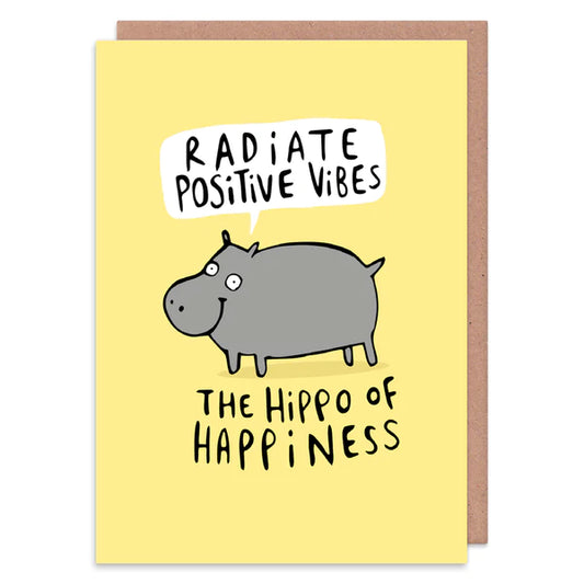 Hippo Of Happiness Greeting Card