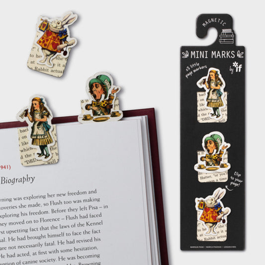 Alice In Wonderland Set Of 3 Mini Magnetic Bookmark