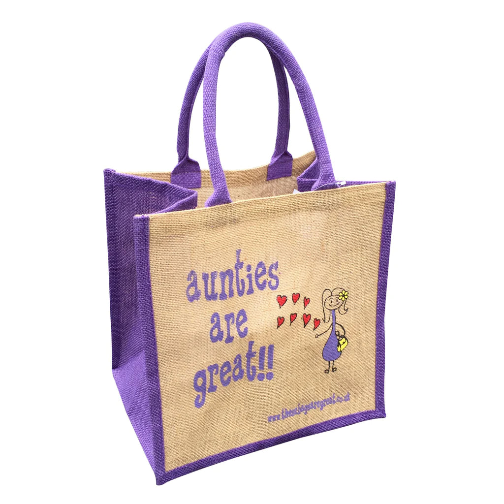 Aunties Are Great Jute Eco Friendly Shopping Bag 