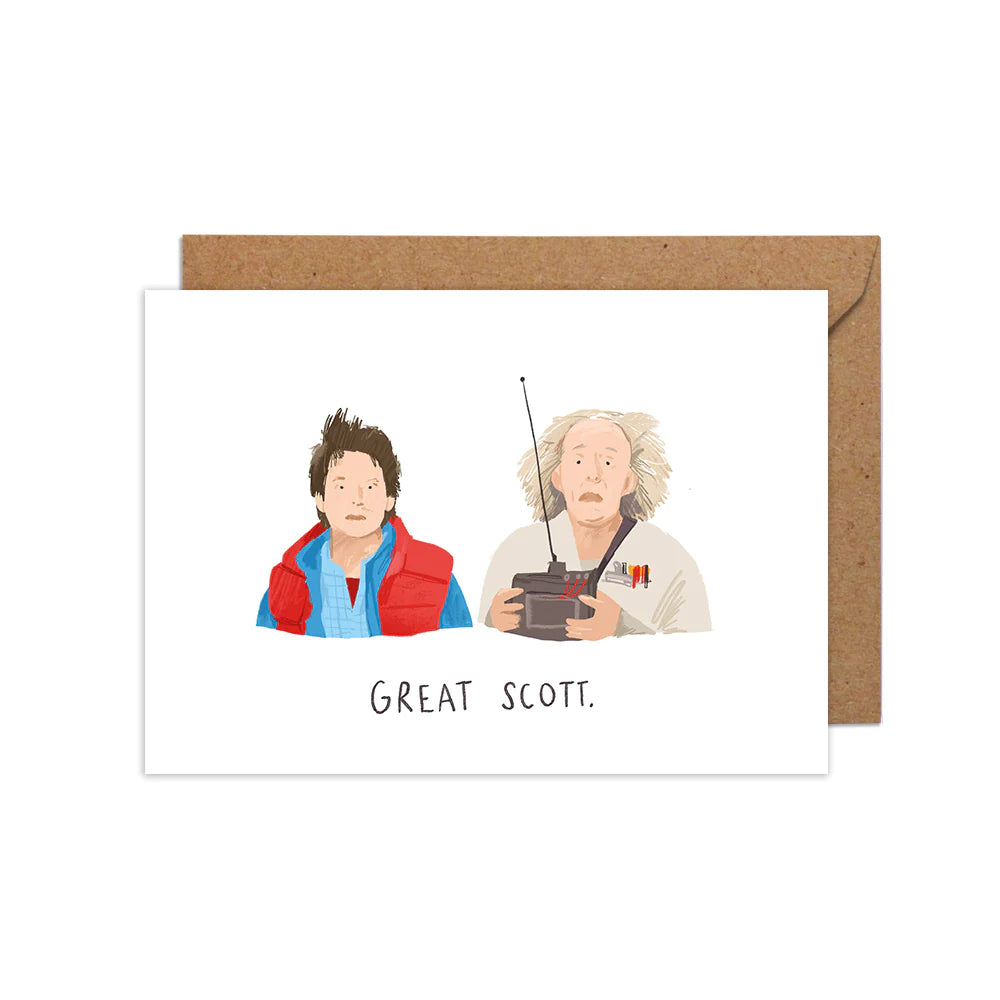 Back To The Future Character Inspired Blank Art Card