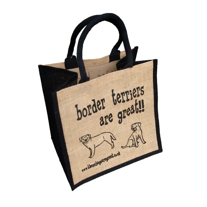 Border Terriers Are Great Jute Eco Friendly Shopping Bag 