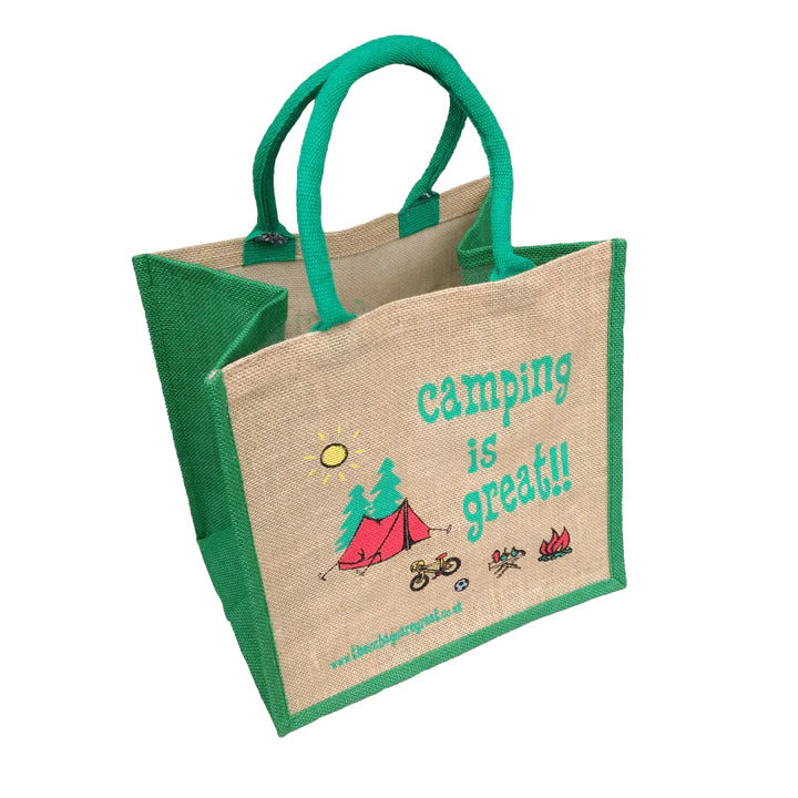 Camping is Great Ethical Jute Shopping Bag