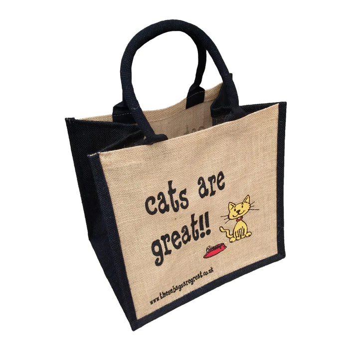cats are Great Ethical Jute Shopping Bag
