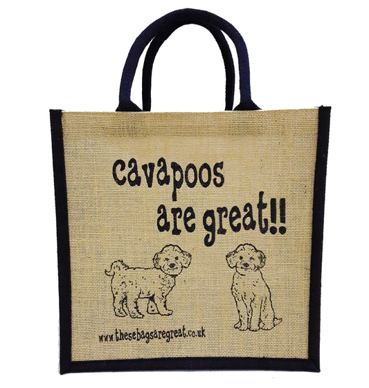 Cavapoos are Great Ethical Jute Shopping Bag