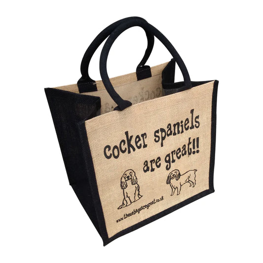 cocker spaniels are Great Ethical Jute Shopping Bag