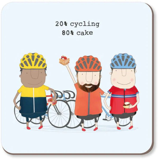 Cycling Cake Boy Coaster Funny