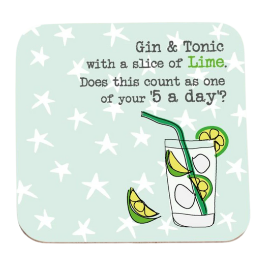 G&T Five A Day Funny Coaster