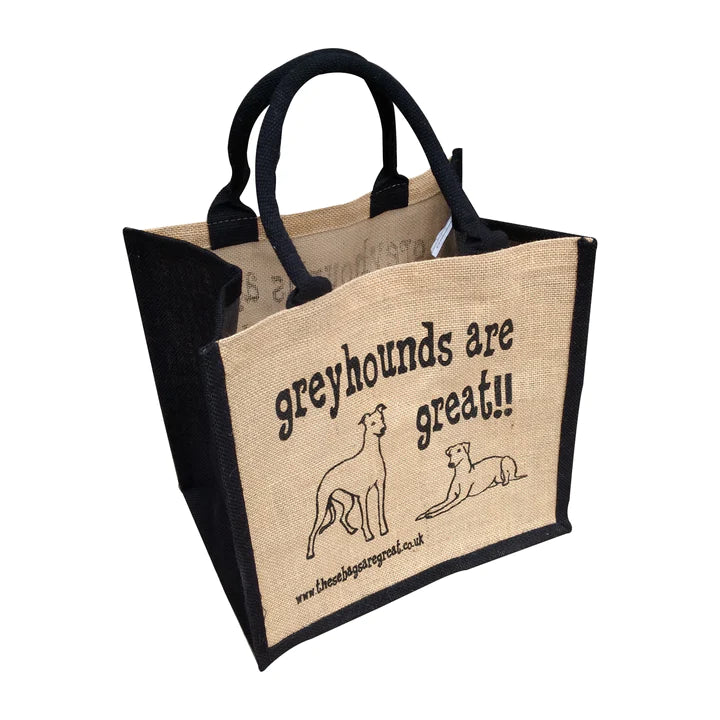 Greyhounds are Great Ethical Jute Shopping Bag