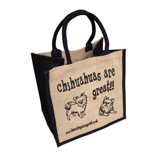Long Haired Chihuahuas Are Great Ethical Jute Shopping Bag