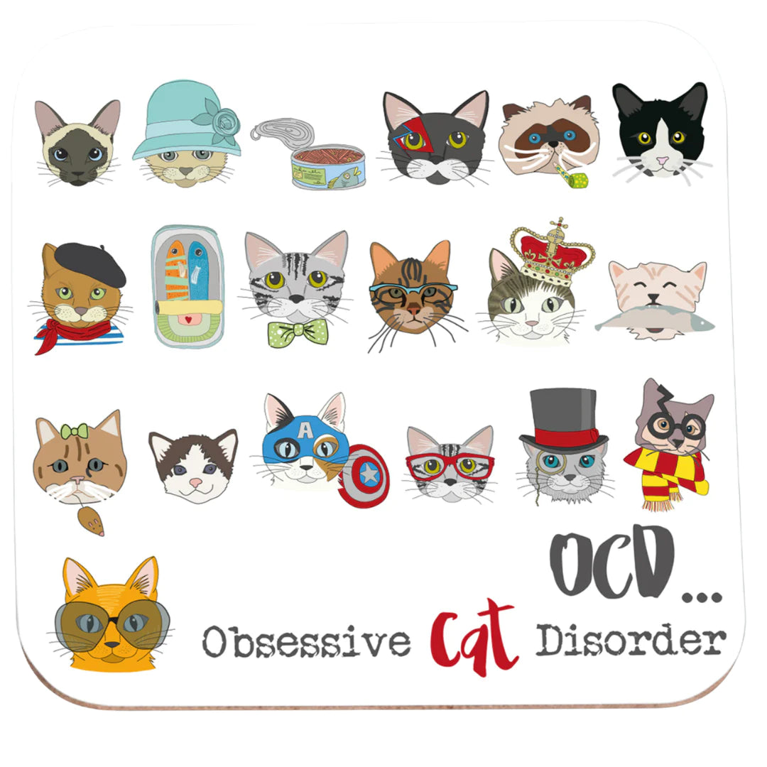 Obsessive Cat Disorder Funny Coaster