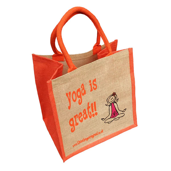 yoga is Great Jute Eco Friendly Shopping Bag