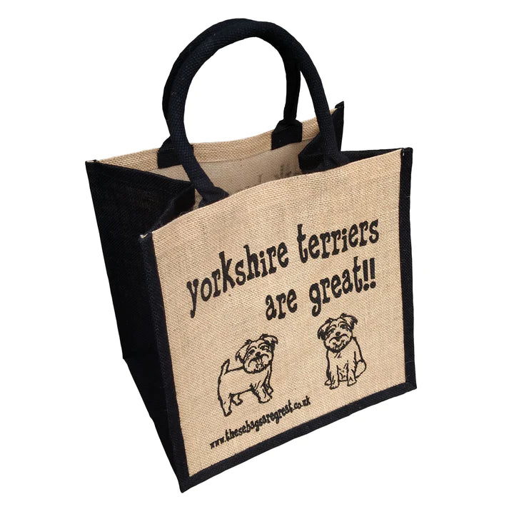 yorkshire terriers are Great Jute Shopping bag