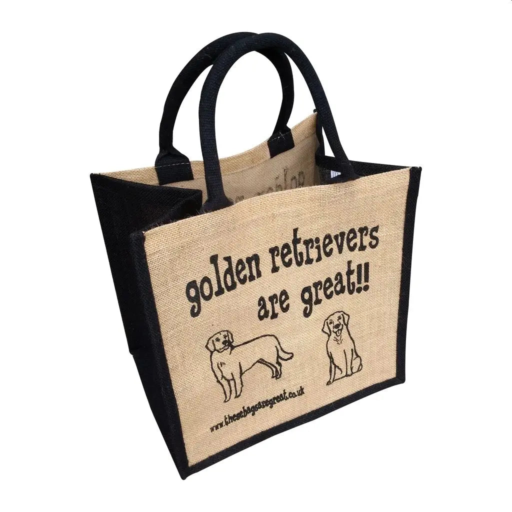 Golden retrievers are Great Ethical Jute Shopping Bag